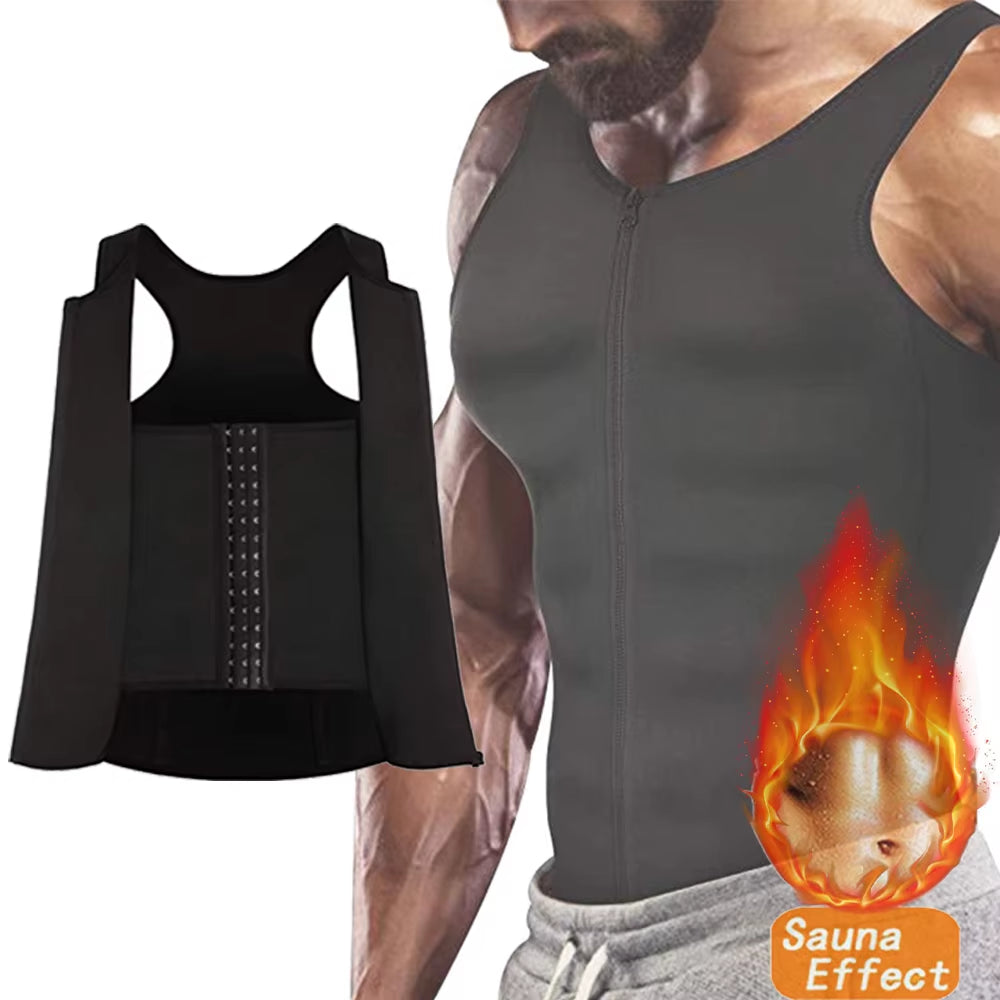 Men’s Compression Vest – Slimming Sauna Sweat Body Shaper, Shape Control Waist Trainer