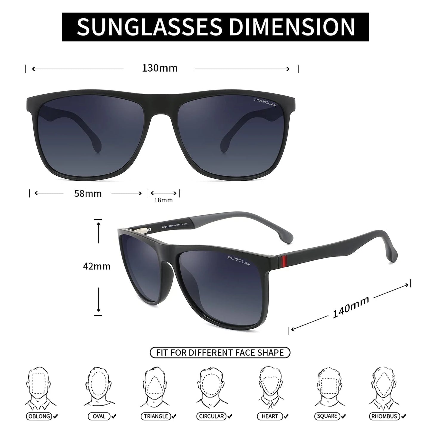 Men's Polarized Sunglasses TR90 Frame UV400 Sport Sunglasses