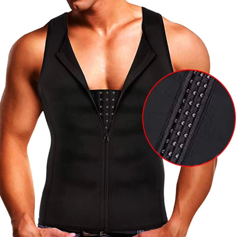 Men’s Compression Vest – Slimming Sauna Sweat Body Shaper, Shape Control Waist Trainer