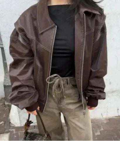 Chic Retro Stand Collar Jacket for Women