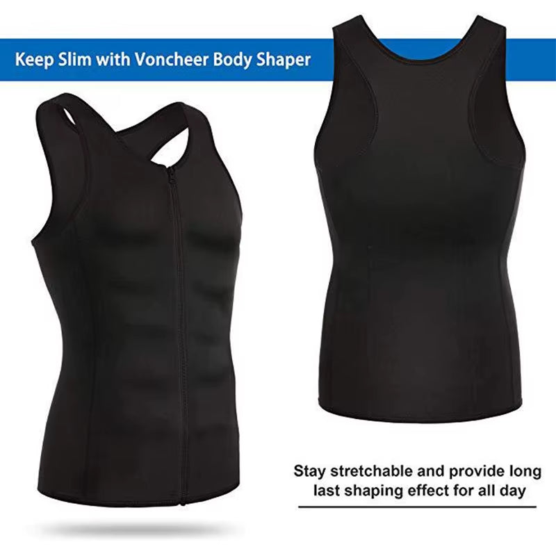 Men’s Compression Vest – Slimming Sauna Sweat Body Shaper, Shape Control Waist Trainer