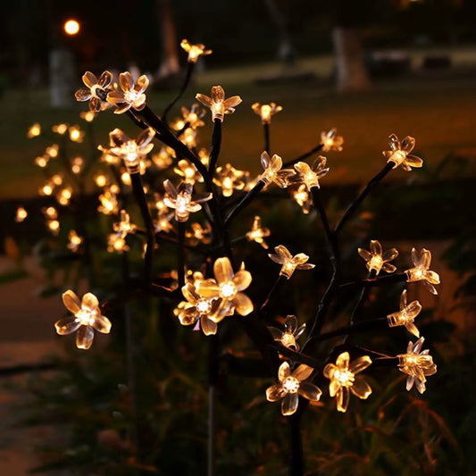 Solar Powered Sakura Flower Pathway Light – 8 Modes, Outdoor Garden/Lawn/Patio