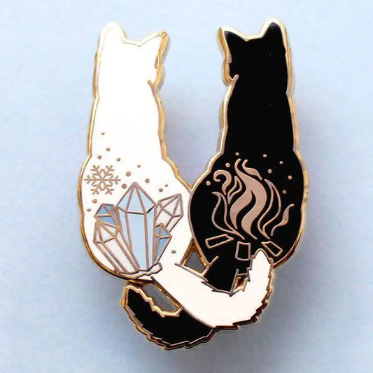 Cartoon Black and White Cat Earrings
