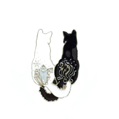 Cartoon Black and White Cat Earrings