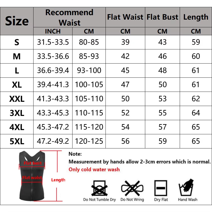 Men’s Compression Vest – Slimming Sauna Sweat Body Shaper, Shape Control Waist Trainer