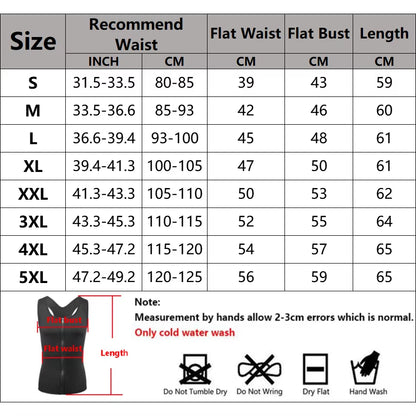 Men’s Compression Vest – Slimming Sauna Sweat Body Shaper, Shape Control Waist Trainer
