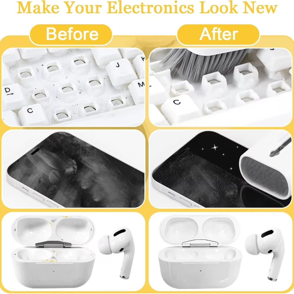 1-4Pcs Keyboard Cleaning Brush Kit 7-In-1 Multifunction Digital Cleaning Tool Set Keycap Puller Computer Keyboard Cleaner Brush