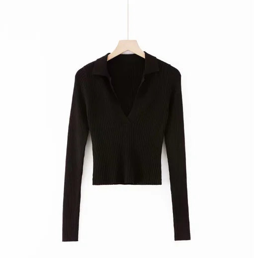 Chic Slim Cropped V-Neck Sweater