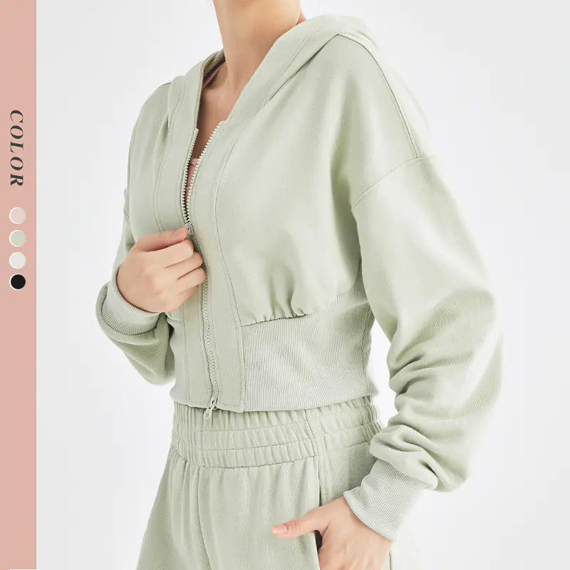 Ladies' Yoga-Ready Hooded Fitness Jacket