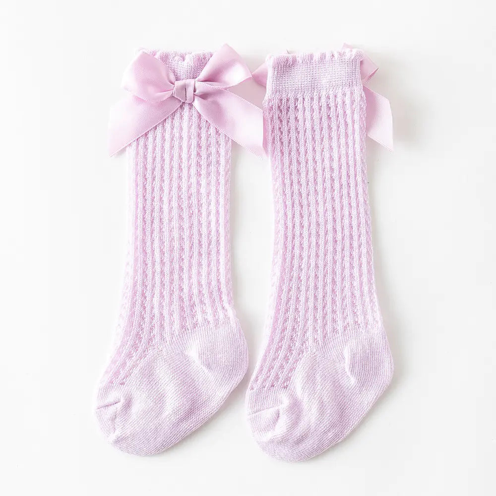 Chic Big Bow Knee-High Socks