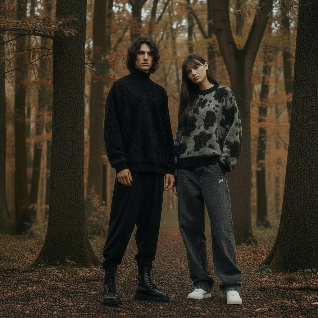 Make her shoes dark grey and remove her smile, give her curtain bangs