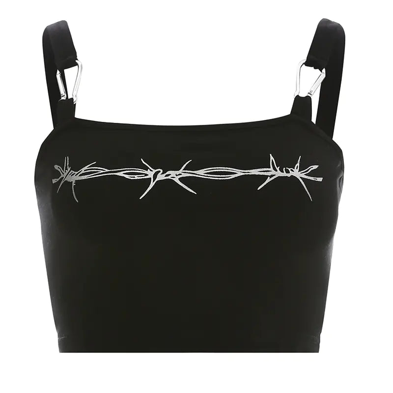 Chic Metal Buckle Strappy Tank