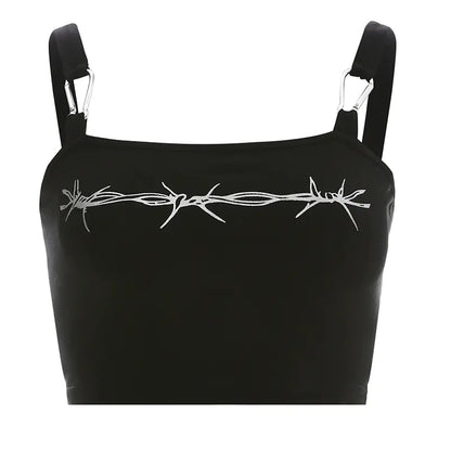 Chic Metal Buckle Strappy Tank